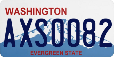 WA license plate AXS0082