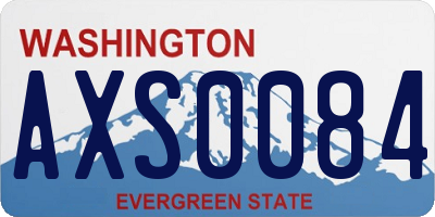 WA license plate AXS0084