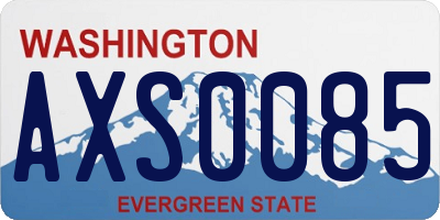 WA license plate AXS0085