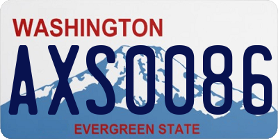 WA license plate AXS0086