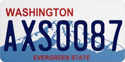 WA license plate AXS0087