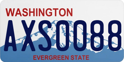 WA license plate AXS0088