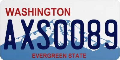 WA license plate AXS0089