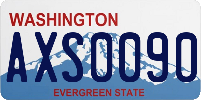 WA license plate AXS0090