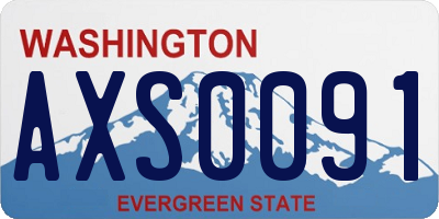 WA license plate AXS0091