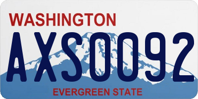 WA license plate AXS0092