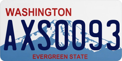WA license plate AXS0093