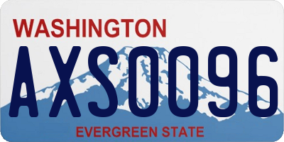 WA license plate AXS0096