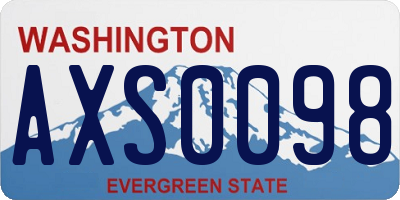 WA license plate AXS0098
