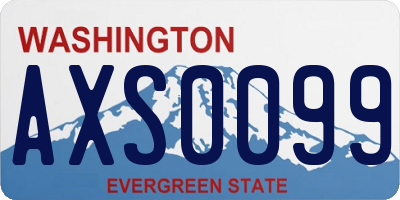 WA license plate AXS0099