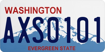 WA license plate AXS0101
