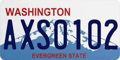 WA license plate AXS0102
