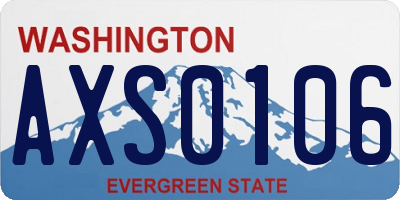 WA license plate AXS0106