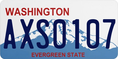 WA license plate AXS0107