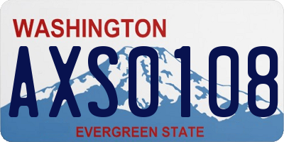 WA license plate AXS0108