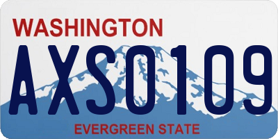 WA license plate AXS0109