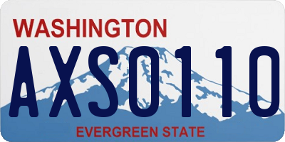 WA license plate AXS0110