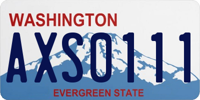 WA license plate AXS0111