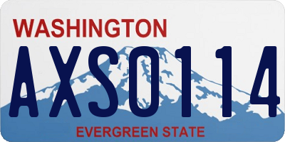 WA license plate AXS0114