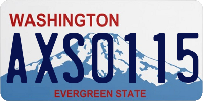 WA license plate AXS0115