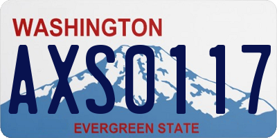 WA license plate AXS0117