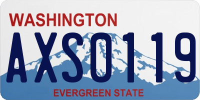 WA license plate AXS0119