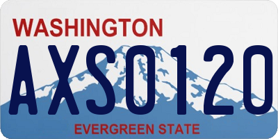 WA license plate AXS0120