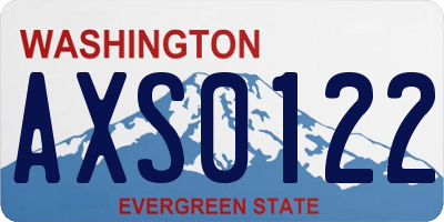 WA license plate AXS0122