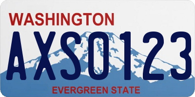 WA license plate AXS0123