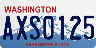 WA license plate AXS0125
