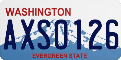 WA license plate AXS0126