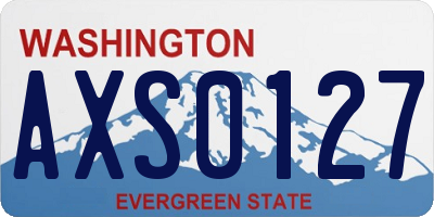 WA license plate AXS0127