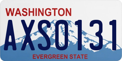 WA license plate AXS0131
