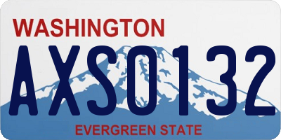 WA license plate AXS0132