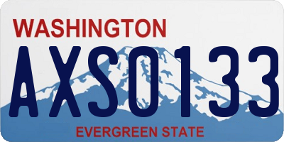 WA license plate AXS0133