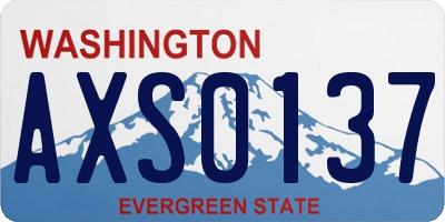 WA license plate AXS0137