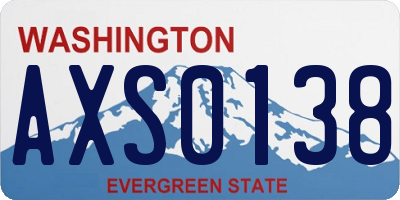 WA license plate AXS0138