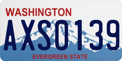 WA license plate AXS0139