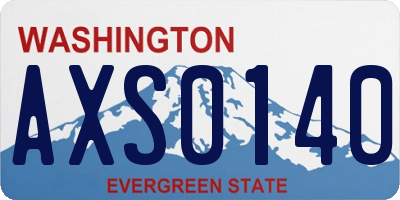 WA license plate AXS0140