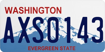 WA license plate AXS0143