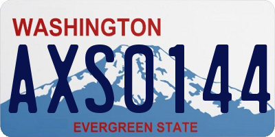 WA license plate AXS0144