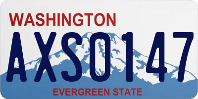 WA license plate AXS0147