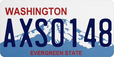 WA license plate AXS0148