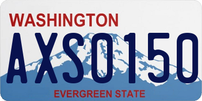 WA license plate AXS0150