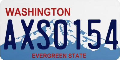 WA license plate AXS0154