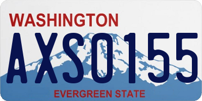 WA license plate AXS0155