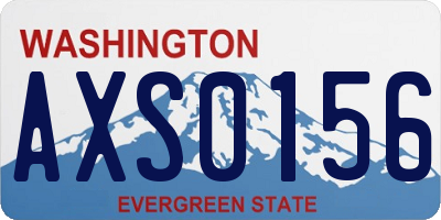 WA license plate AXS0156
