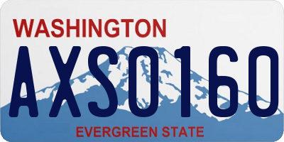 WA license plate AXS0160