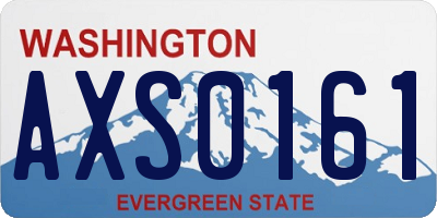 WA license plate AXS0161