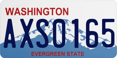 WA license plate AXS0165